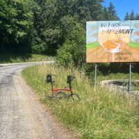 I saw a painted sign at the side of the road - Col du Granier I saw a painted sign at the side of the road - Col du Granier