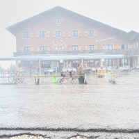 Cold wet and miserable on Semnoz - no point sheltering Cold wet and miserable on Semnoz - no point sheltering
