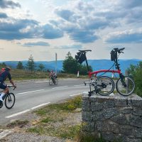 A convenient posing pedestal for all to admire the Brompton on the Grand Ballon A convenient posing pedestal for all to admire the Brompton on the Grand Ballon