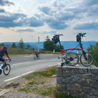 A convenient posing pedestal for all to admire the Brompton on the Grand Ballon A convenient posing pedestal for all to admire the Brompton on the Grand Ballon