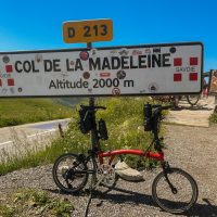 Col de la Madeleine, the all important summit post Col de la Madeleine, the all important summit post